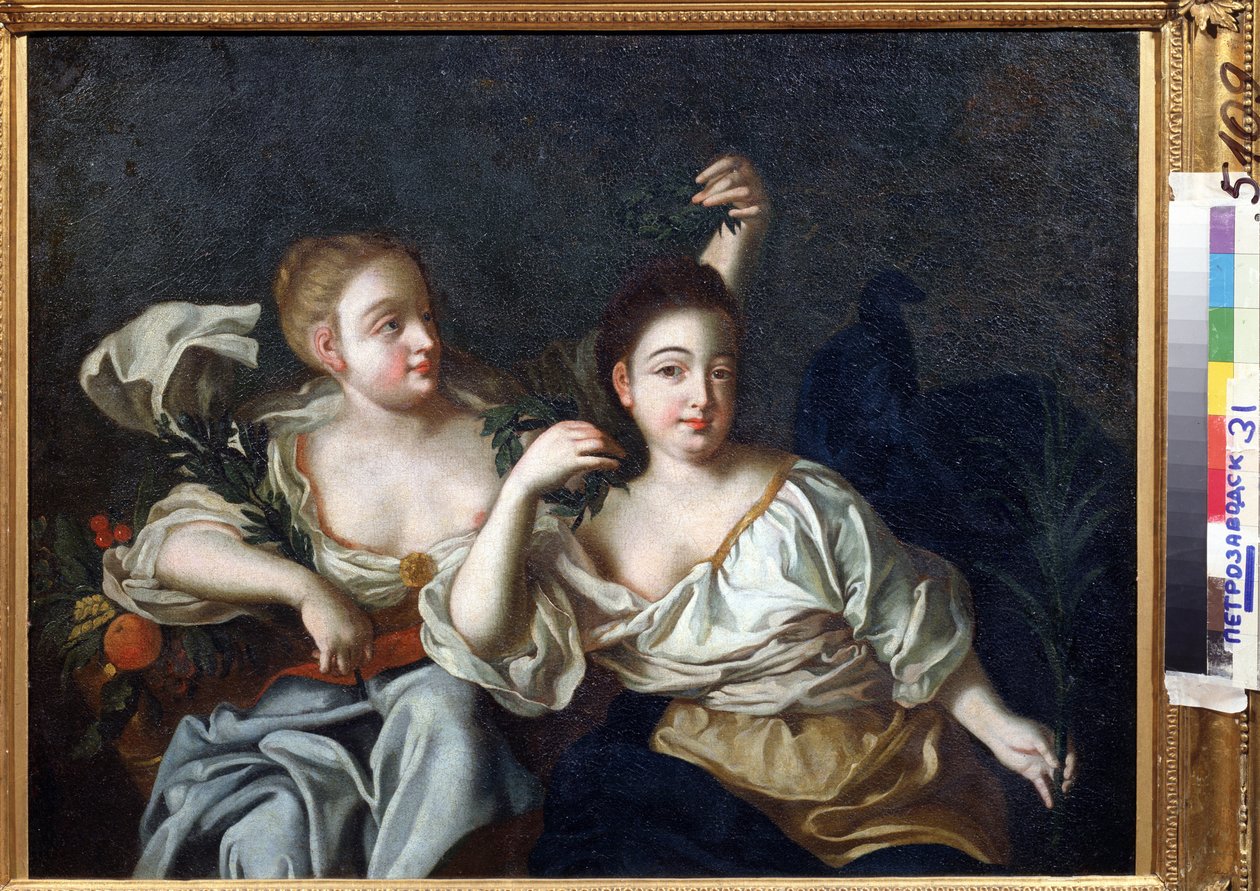 Portret van de dochters van Peter de Grote door Unknown artist