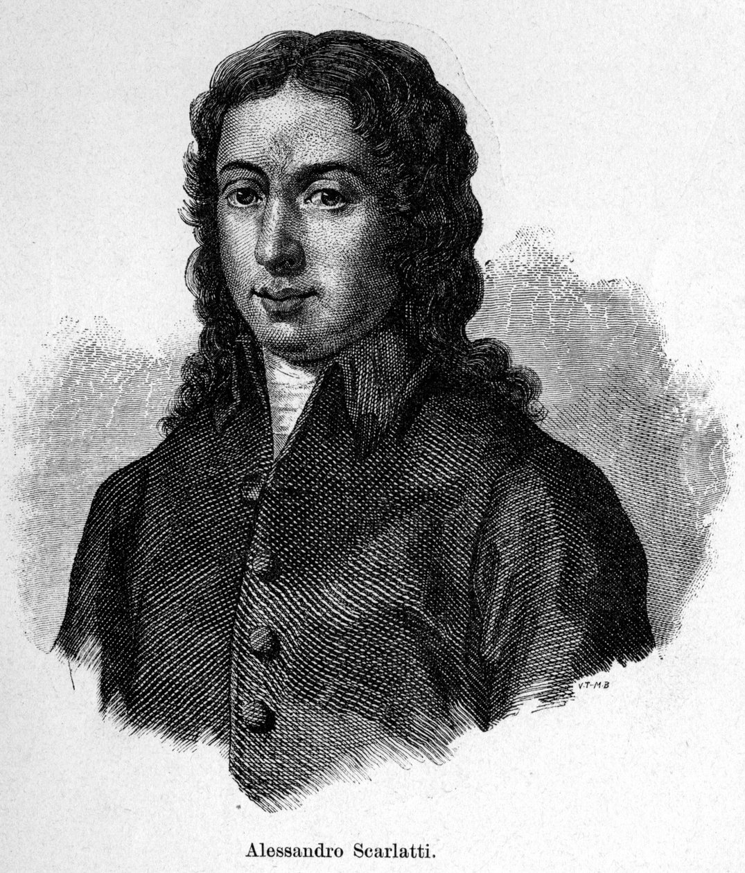 Portret van Alessandro Scarlatti (1660 - 1725), Italiaanse componist door Unknown artist