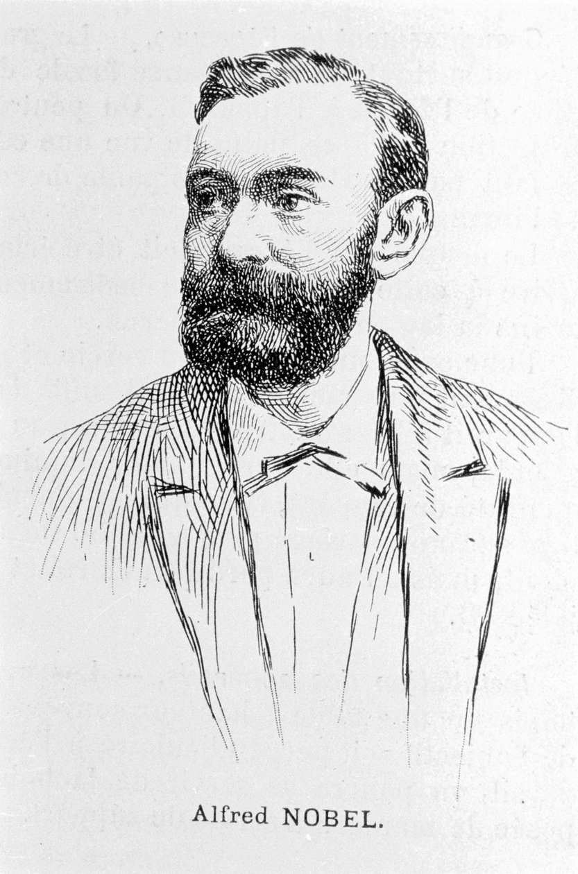Portret van Alfred Nobel (1833 - 1896), Zweedse industrieel en chemicus. door Unknown artist