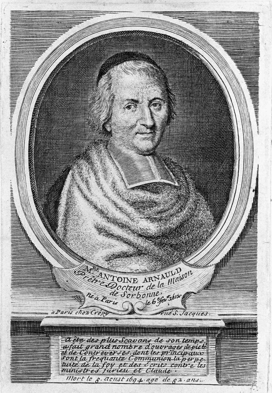Portret van Antoine Arnauld, Franse priester, theoloog, filosoof en wiskundige, lid van de Jansenisten door Unknown artist
