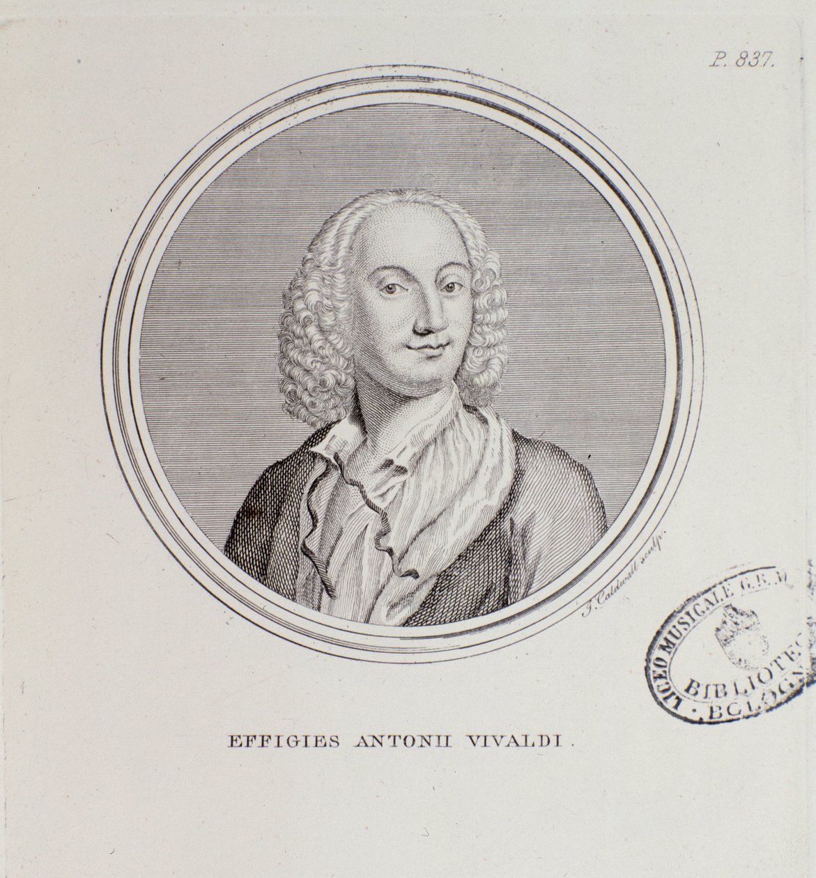 Portret van Antonio Vivaldi (gravure) door Unknown artist
