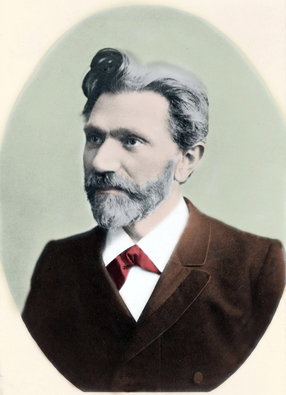 Portret van August Bebel (1840-1913), Duitse politicus. door Unknown artist