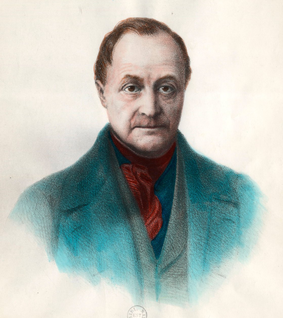 Portret van Auguste Comte (1798 - 1857), Franse filosoof door Unknown artist