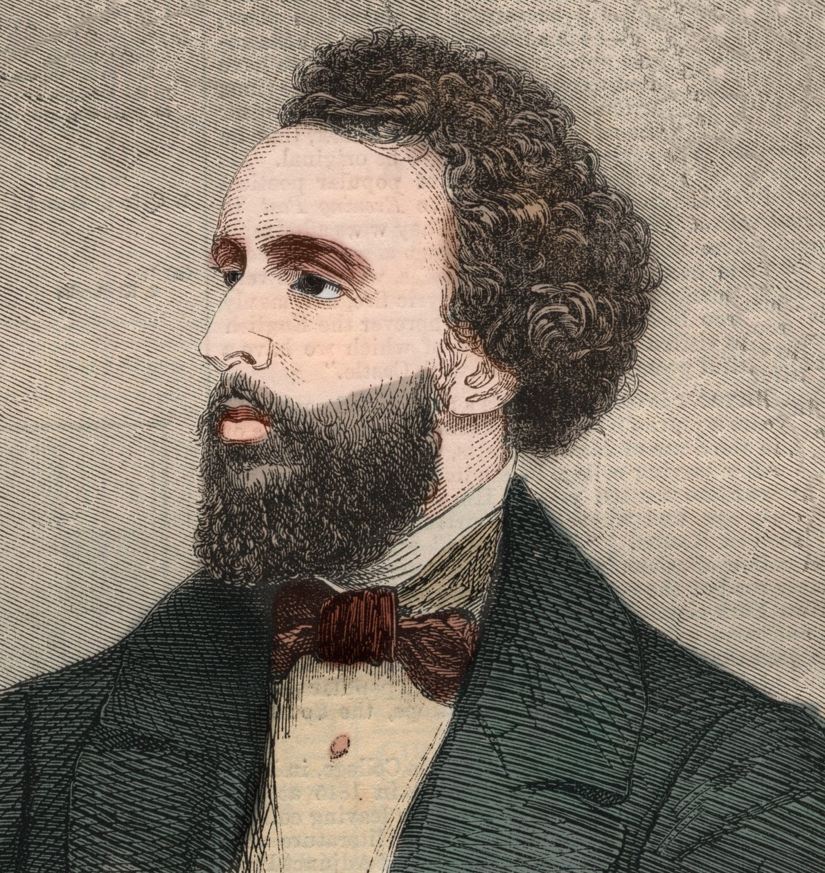 Portret van Bayard Taylor (1825-1878), Amerikaanse dichter. Gravure in 