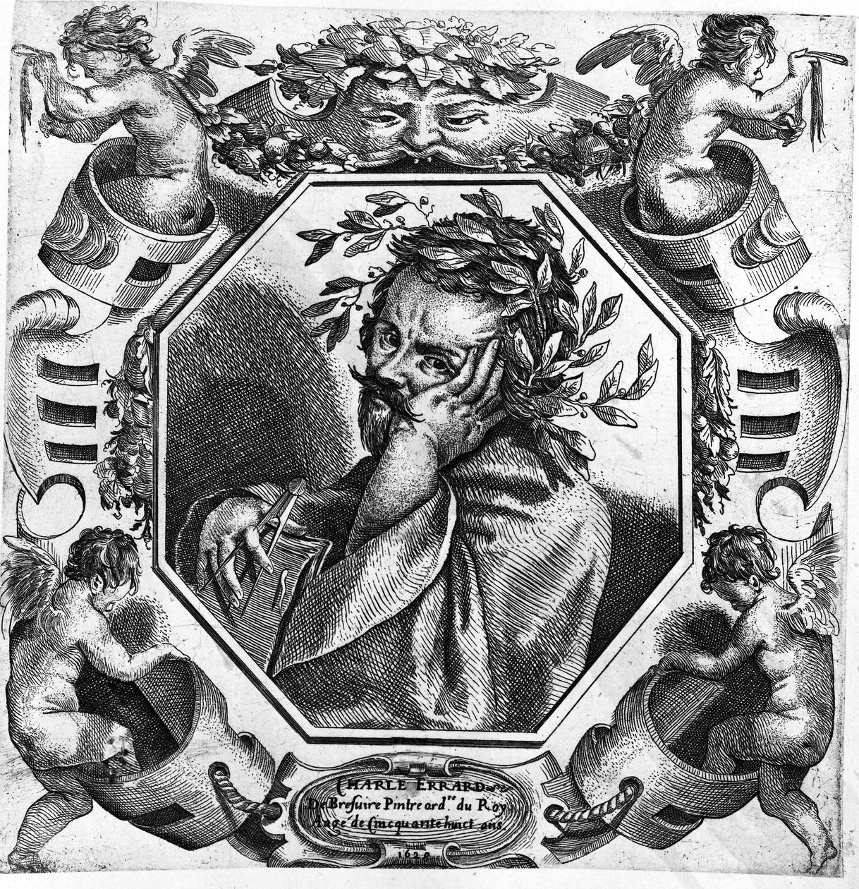 Portret van Charles Errard (1606-1689), Franse schilder, tekenaar en architect door Unknown artist