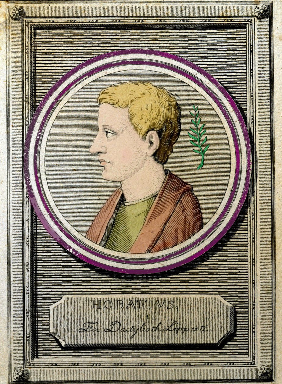 Portret van Horatius (Quintus Horatius Flaccus) (65-8 v.Chr.), Latijnse dichter door Unknown artist