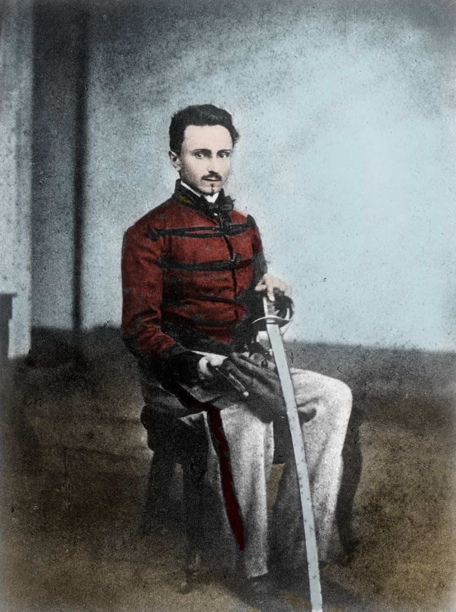 Portret van Ippolito NIEVO (1831-61) Italiaanse schrijver en patriot. door Unknown artist
