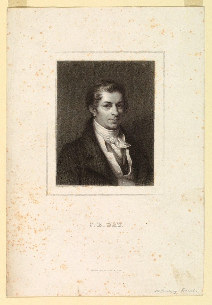 Portret van J.B. Say door Unknown artist