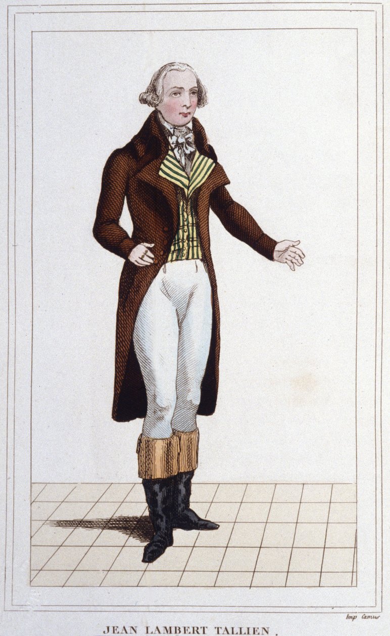 Portret van Jean Lambert Tallian. Franse politicus (1767 tot 1820) Afgevaardigde naar de Conventie Gravure uit 1830 door Unknown artist