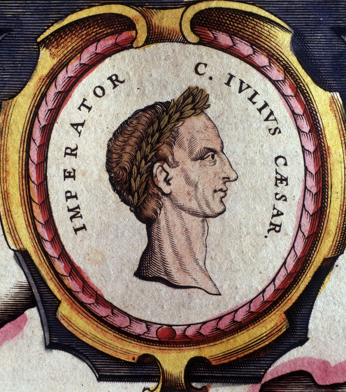 Portret van Julius Caesar, Romeins generaal en politicus. Gravure uit het einde van de 18e eeuw. Milaan door Unknown artist