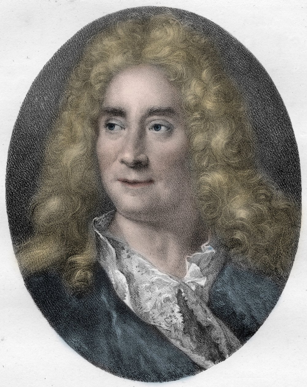 Portret van Michel Boyron (Michel Baron), Engelse acteur en toneelschrijver (1653-1729) - gravure door Unknown artist