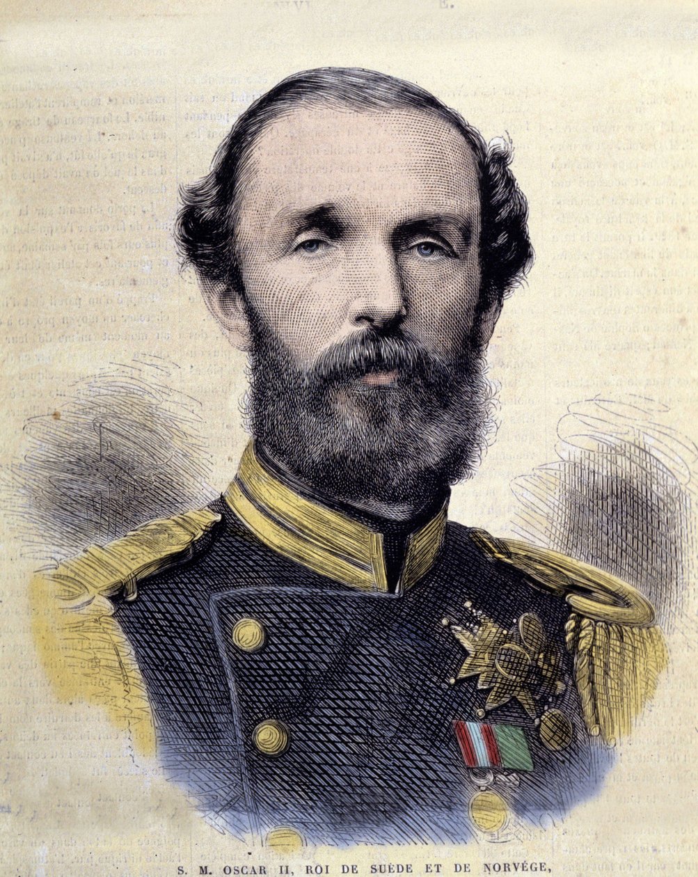 Portret van Oscar II (1829-1907), koning van Zweden en Noorwegen. door Unknown artist