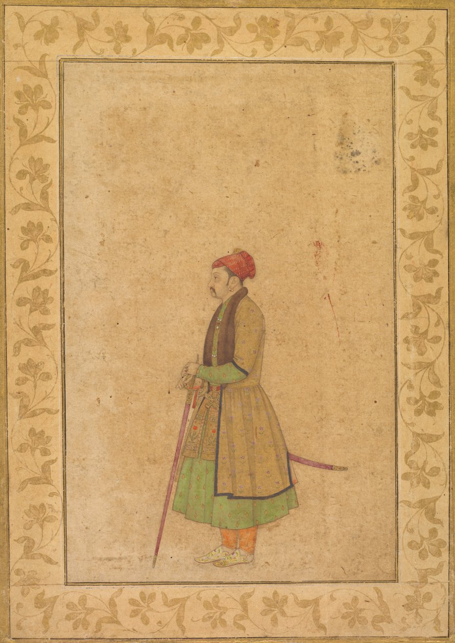 Portret van Raja Ram Singh van Amber (r. 1667-1688) met een Deccan Zwaard (recto) door Unknown artist