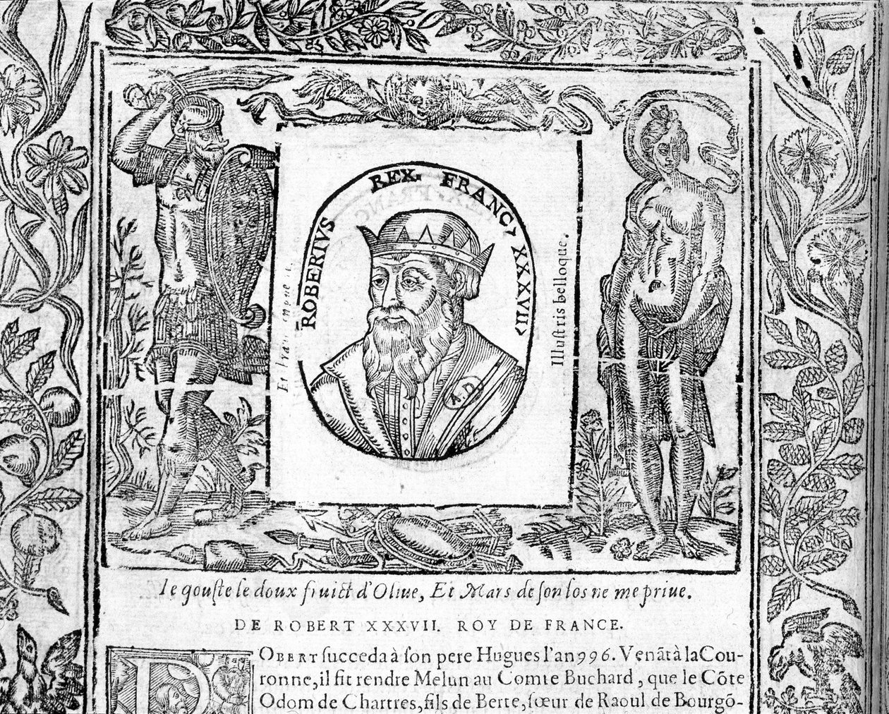 Portret van Robert de Vrome, koning van Frankrijk van 996 tot 1031 door Unknown artist