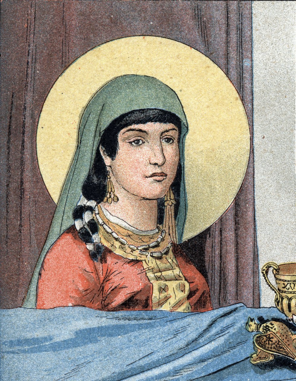 Portret van Sint Clotilde, koningin van de Franken (ca. 475-545), vrouw van Clovis I. door Unknown artist