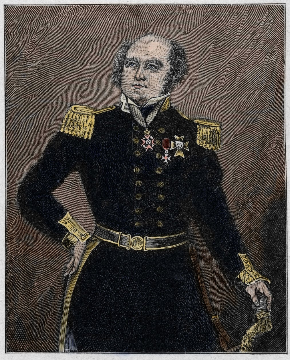 Portret van Sir John Franklin (1786-1847) marineofficier en Britse ontdekkingsreiziger. door Unknown artist