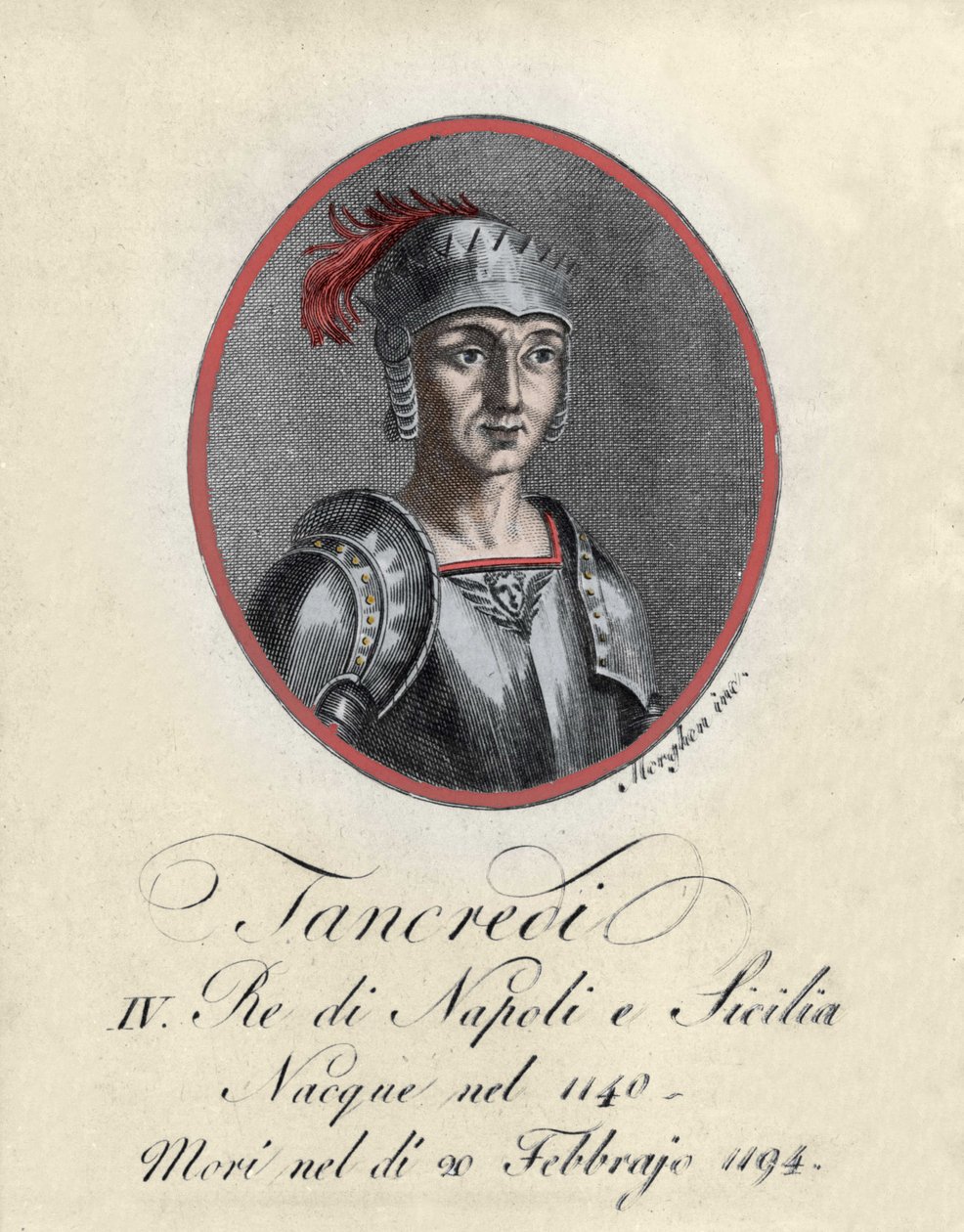 Portret van Tancrede de Lecce (Tancredi) koning van Sicilië en Napels (1140-1194). door Unknown artist