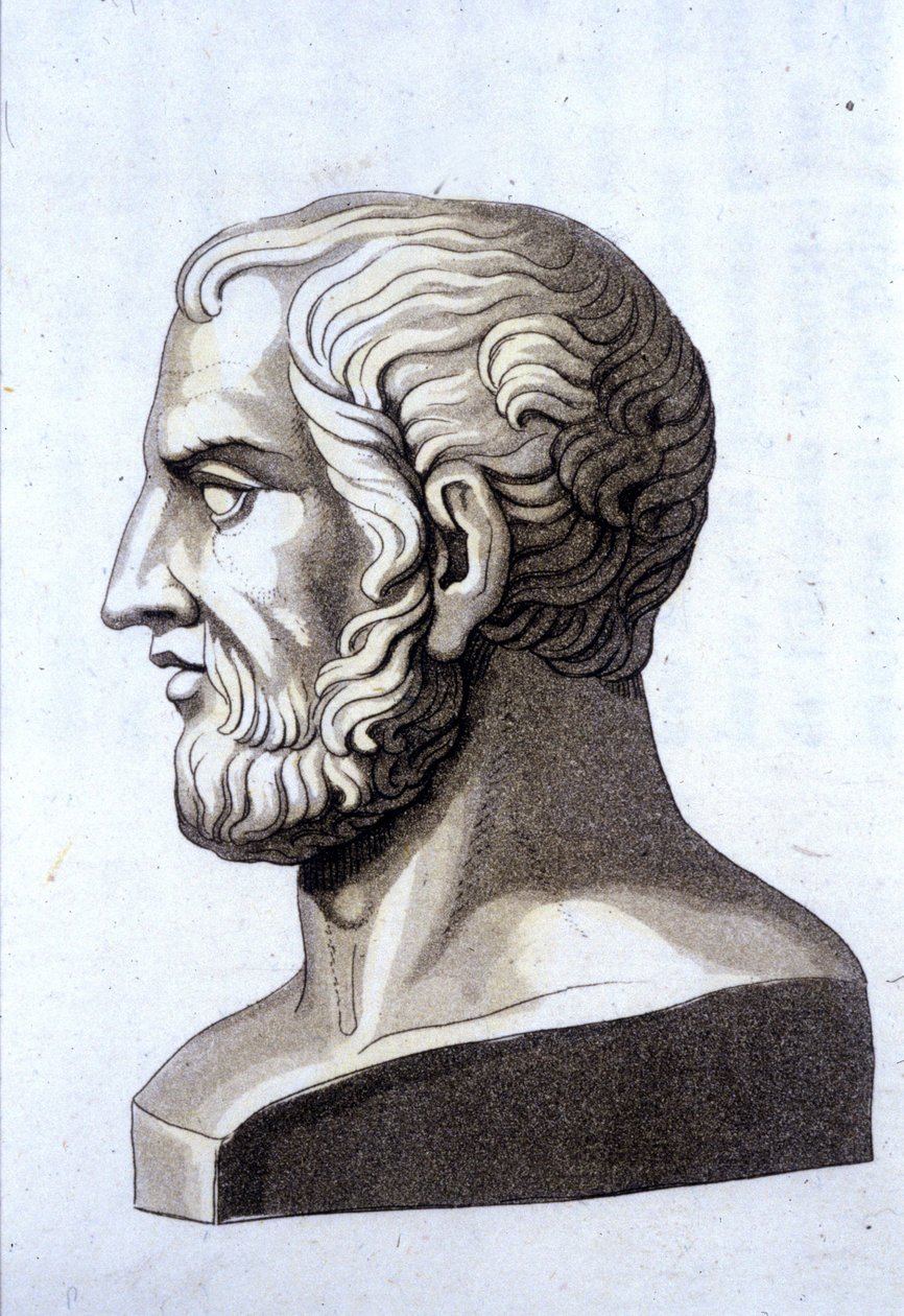 Portret van Theophrastus (372 v.Chr.- 287 v.Chr.), Griekse filosoof door Unknown artist