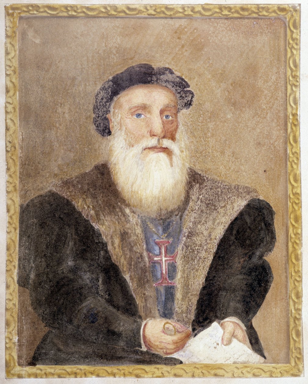 Portret van Vasco de Gama - in "The Life of Prince Henri of Portugal surnamed the Navigator" door Richard Henri Major door Unknown artist