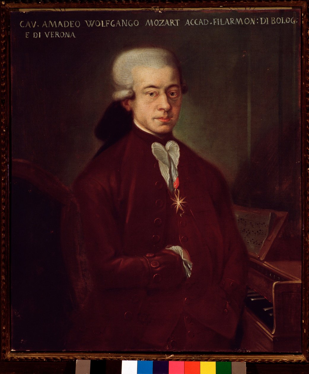 Portret van Wolfgang Amadeus Mozart op 21-jarige leeftijd door Unknown artist