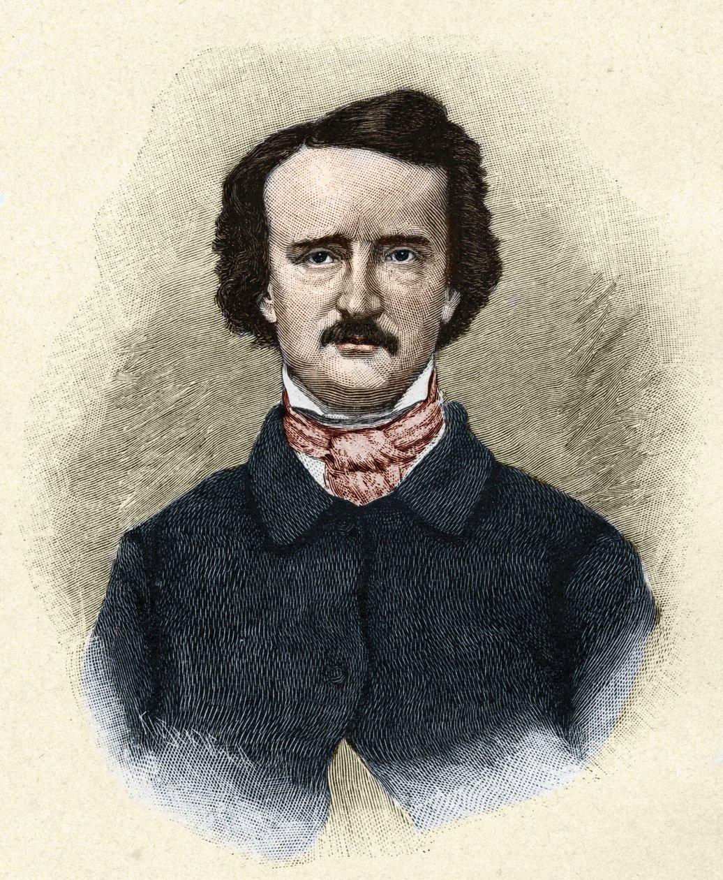 Portret van de Amerikaanse schrijver Edgar Allan Poe (1809-1849). door Unknown artist