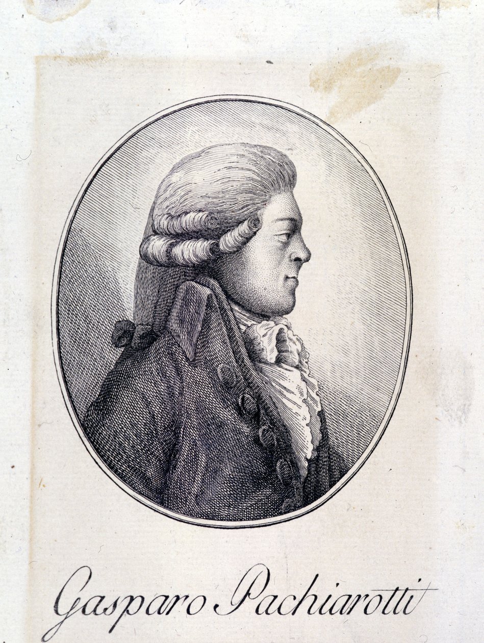 Portret van de Italiaanse castraat Gasparo Pacchierotti (Pacchiarotti) (1740 - 1821). Gravure uit de 19e eeuw. door Unknown artist