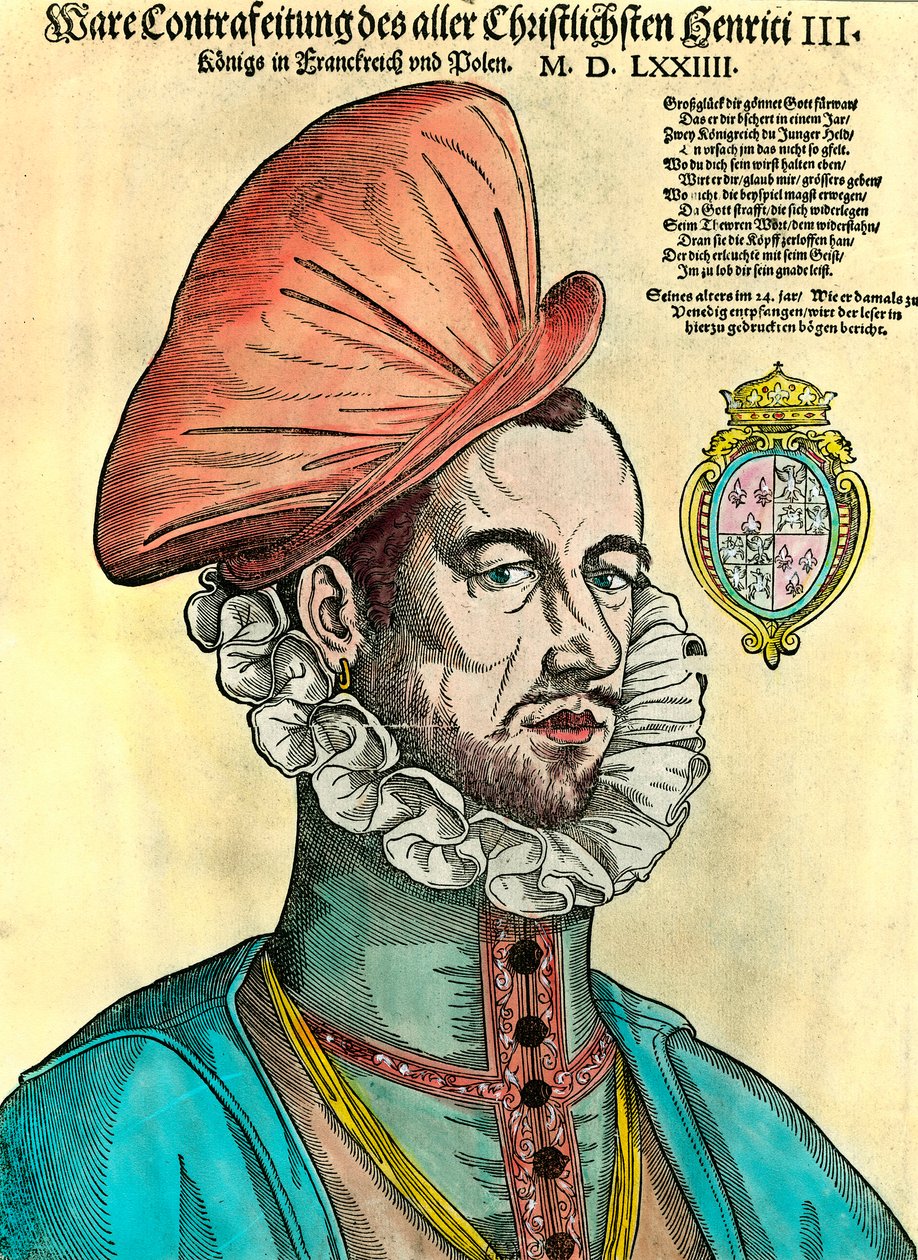 Portret van de koning van Frankrijk Hendrik III (1551-1589) door Unknown artist