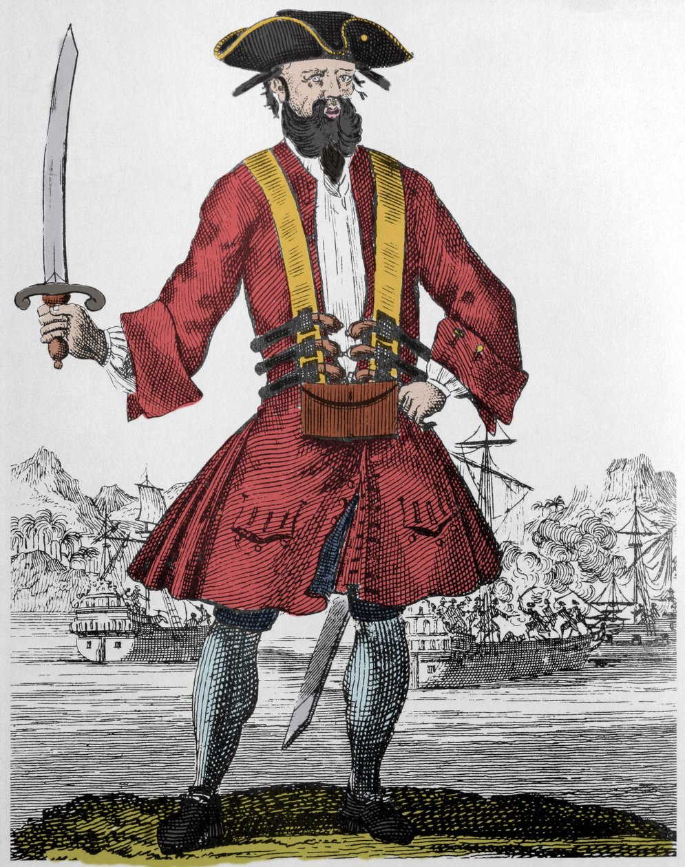 Portret van de piraat Edward Teach alias Zwartbaard door Unknown artist