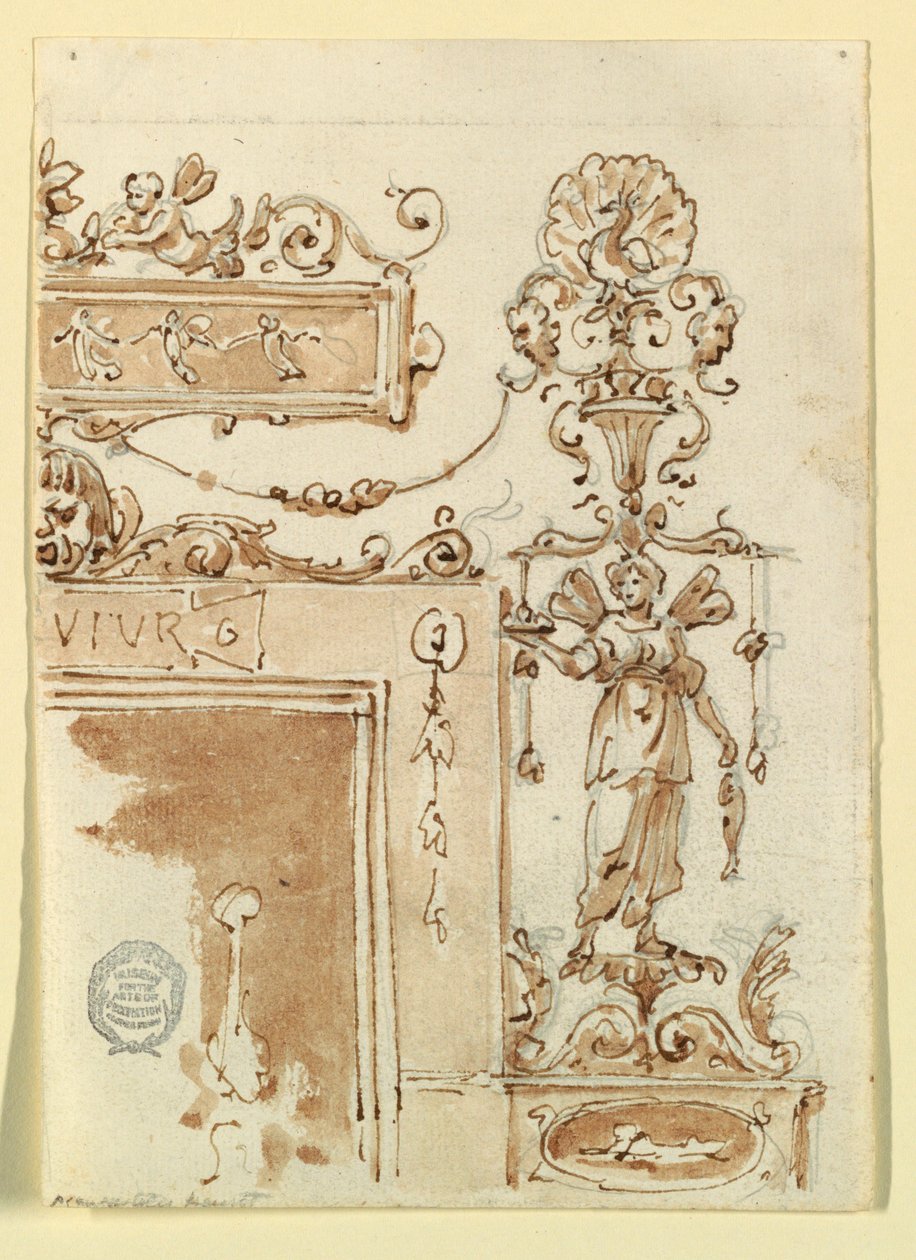 Project voor een schoorsteenmantel door Unknown artist