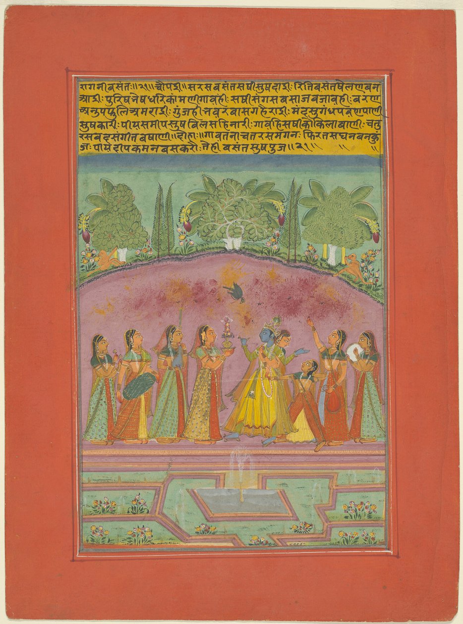 Ragini Vasanta, bladzijde uit een Jaipur Ragamala-set door Unknown artist