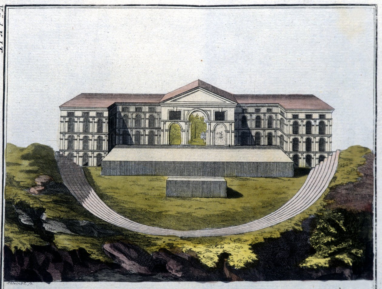 Reconstructie van het Griekse Theater van Bachus in Athene. - in 