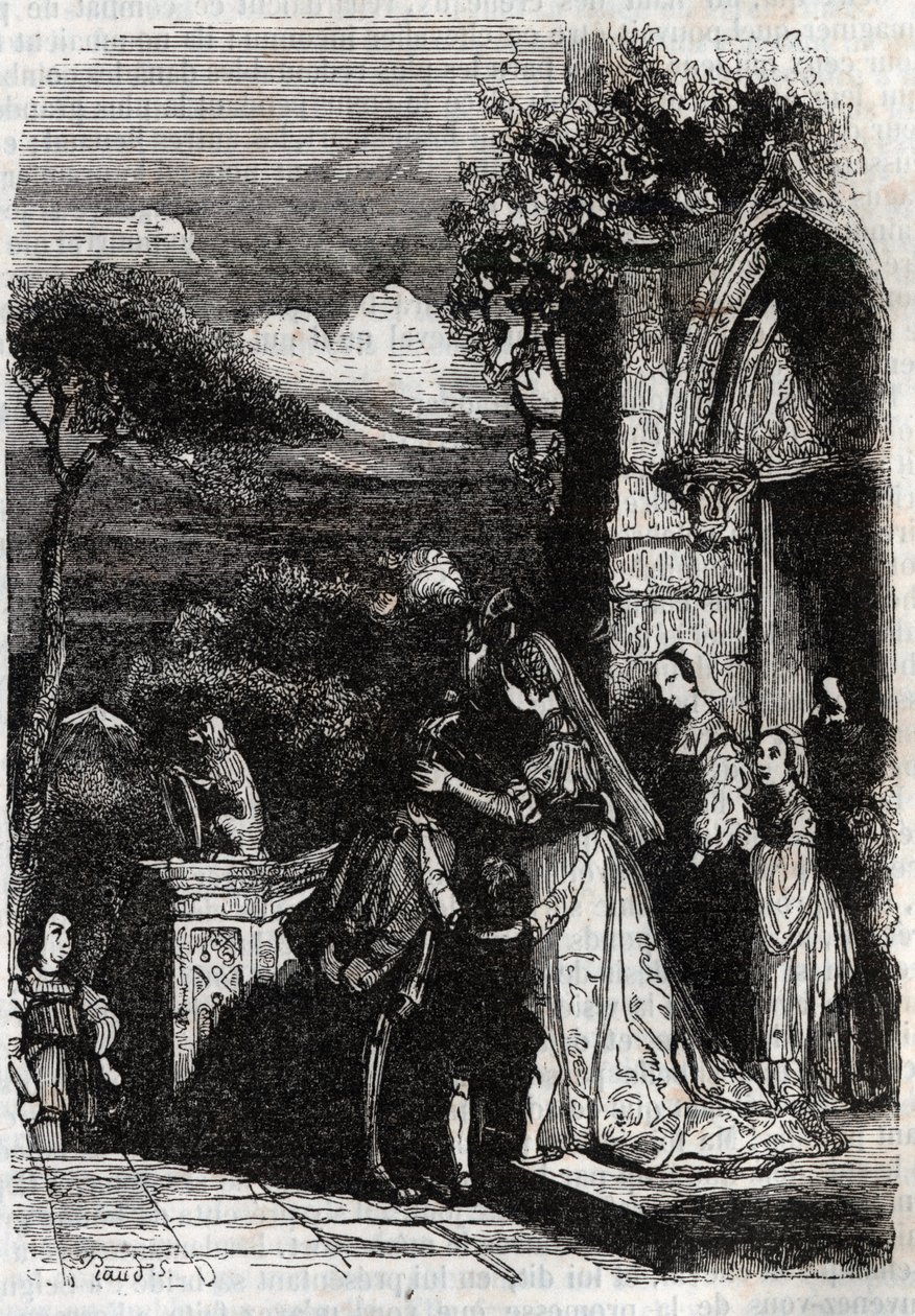 Renaud keert terug naar zijn familie - gravure van 1851 uit 