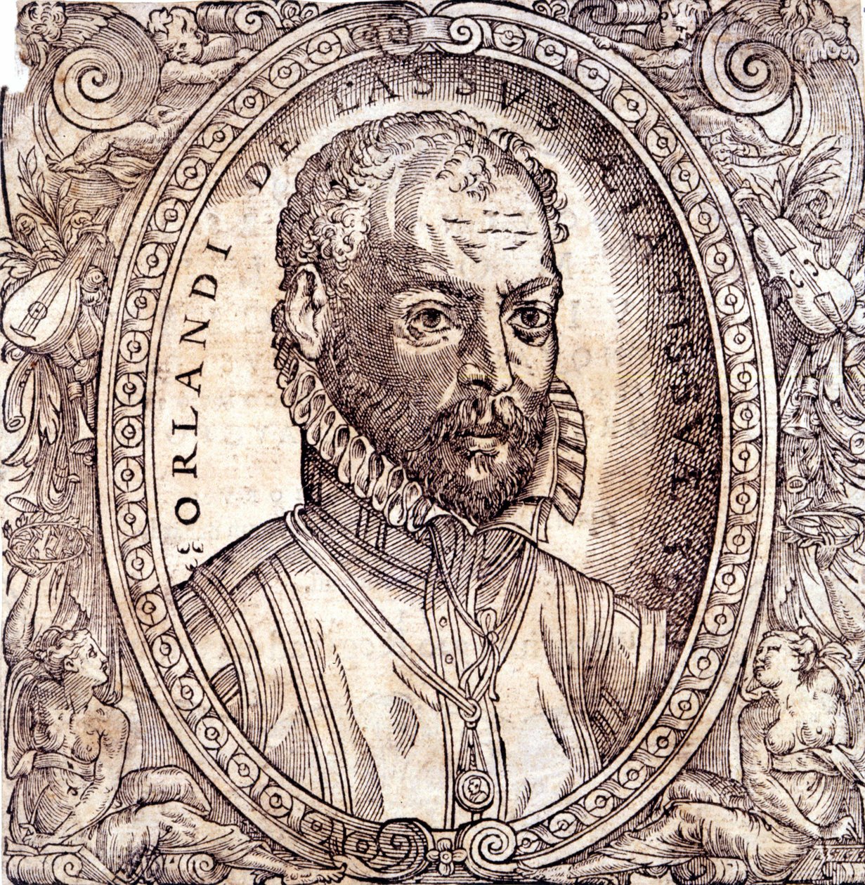 Roland de Lassus (Orlando di Lasso) 1532-1594 Franco-Vlaamse componist door Unknown artist