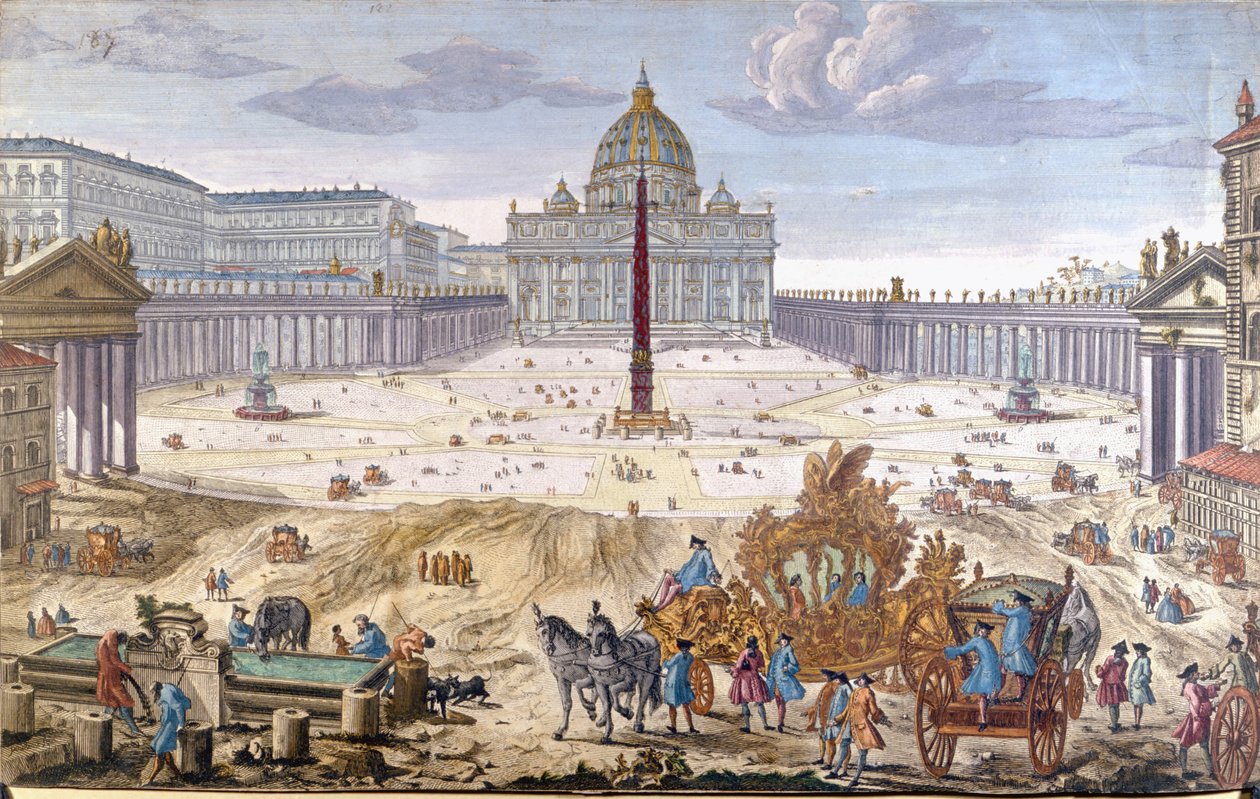 Rome, Sint-Pietersplein aan het begin van de 18e eeuw door Unknown artist