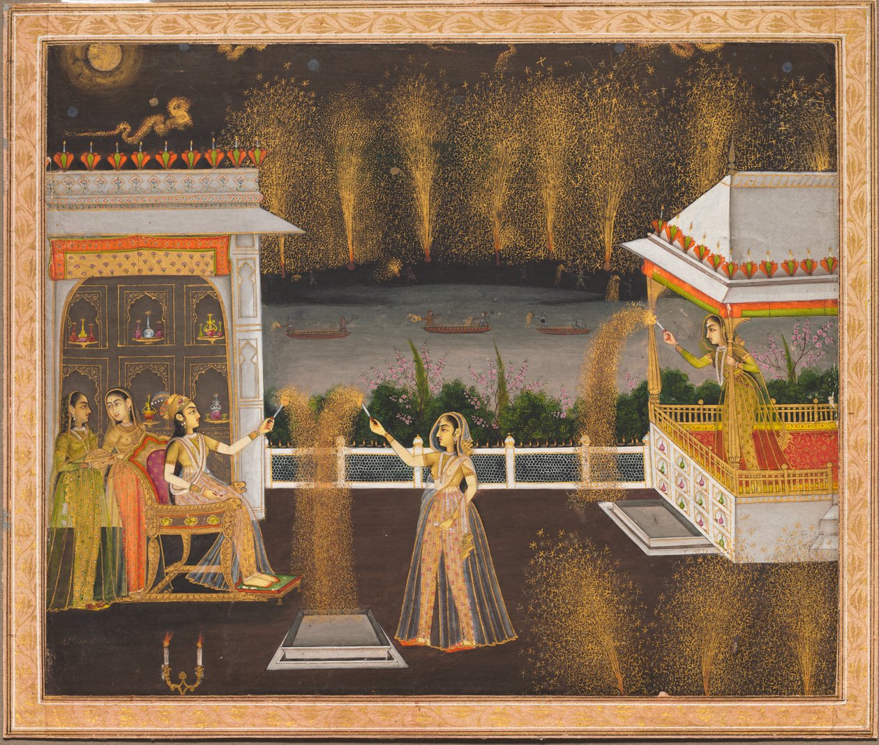 Koninklijke Vrouwen Vieren Diwali door Unknown artist