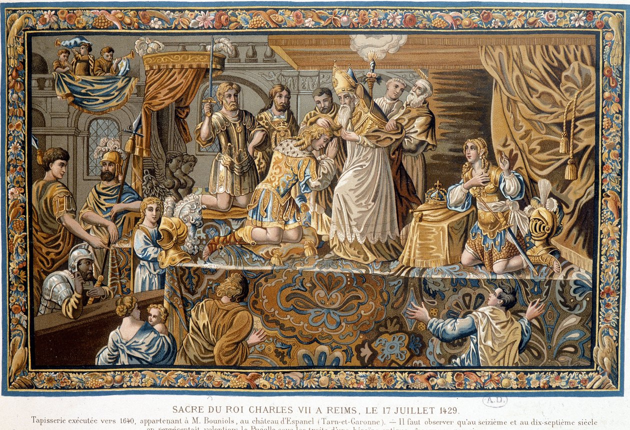 Heilige koning Karel VII gekroond in Reims op 17 juli door Unknown artist
