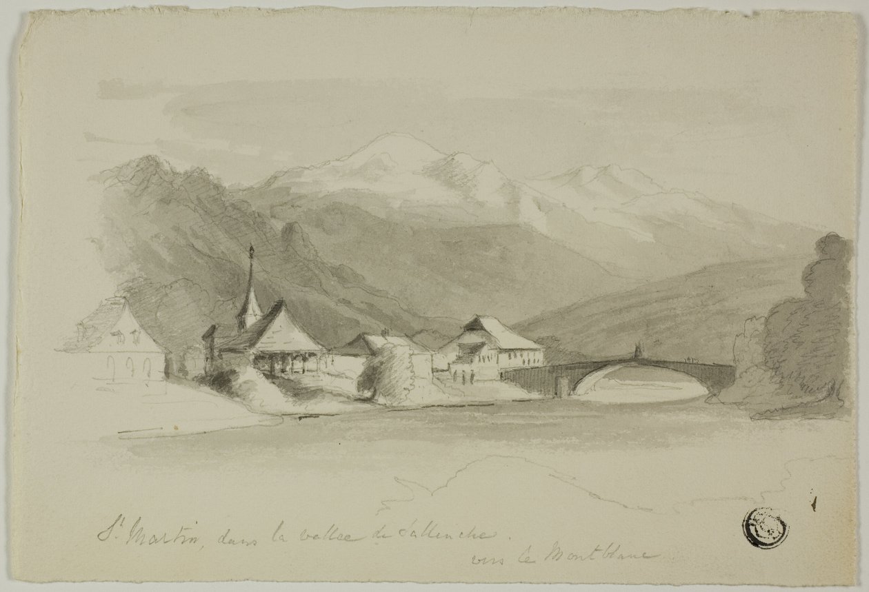 Sint Martinus, in de Sallenche-vallei, kijkend naar de Mont Blanc door Unknown artist