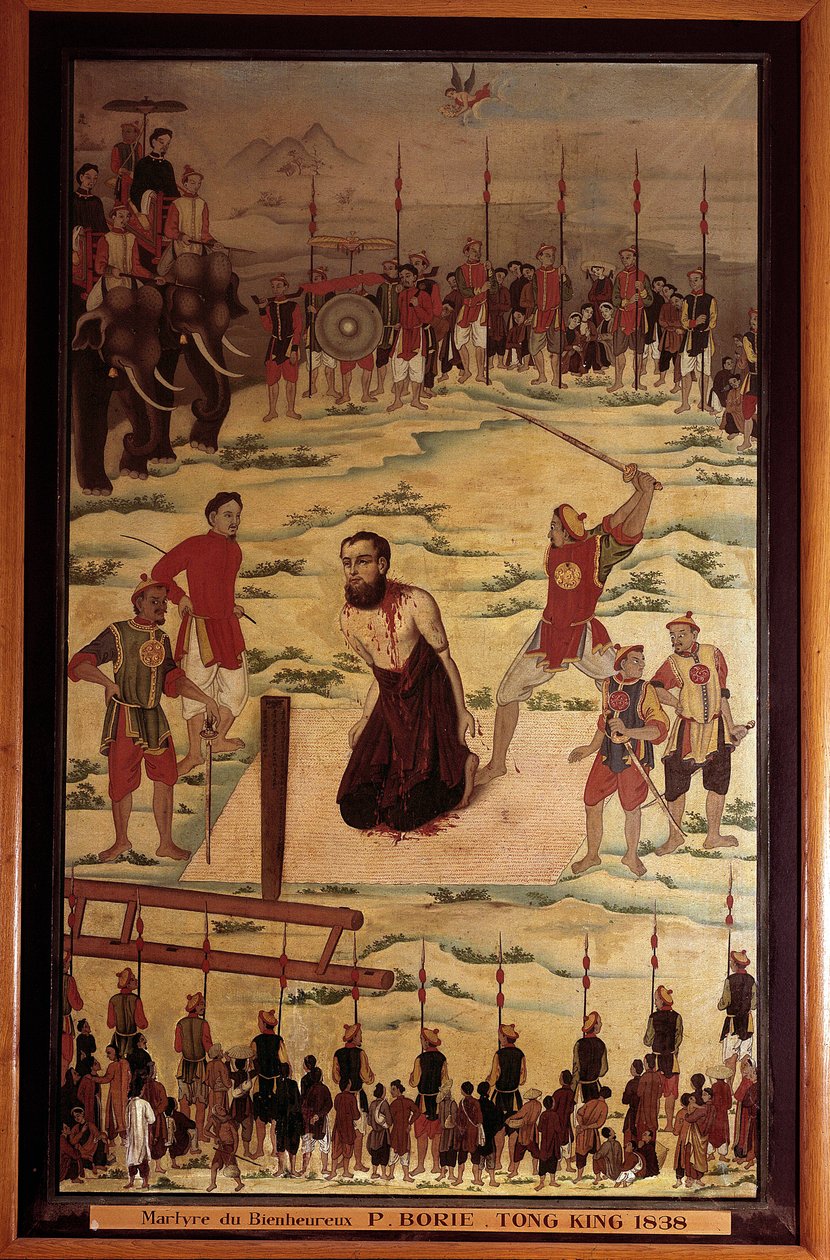 Saint Pierre Dumoulin Borie (Dumoulin-Borie) (1808-1838), katholieke missionaris, martelaar in Tonkin in 1838. Anoniem schilderij uit de 19e eeuw. Parijs, Jezuïeten buitenlandse missie door Unknown artist