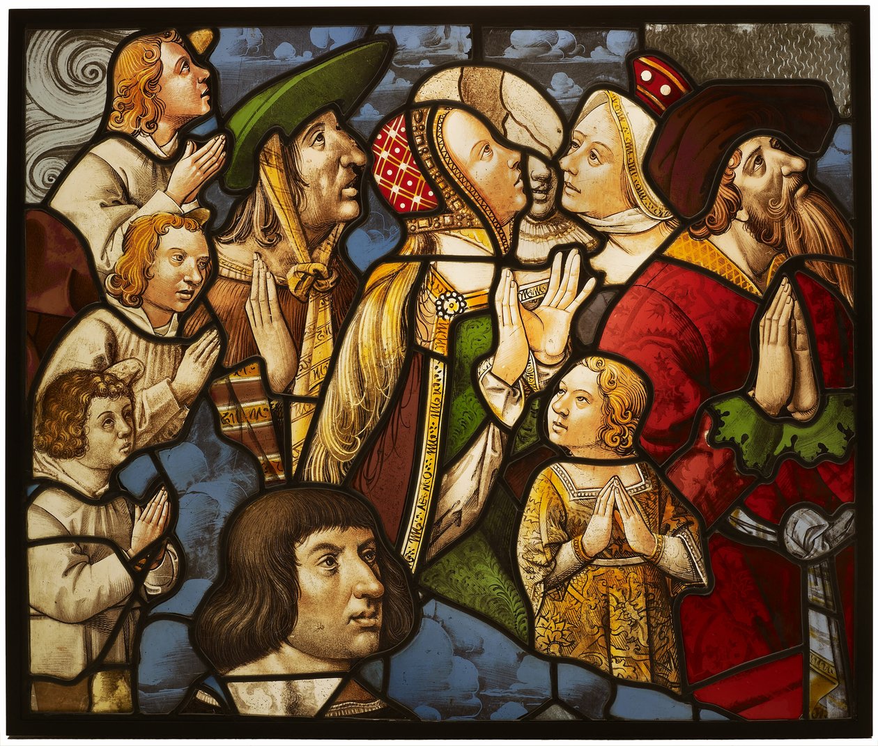 Heiligen en aanbidders in aanbidding door Unknown artist