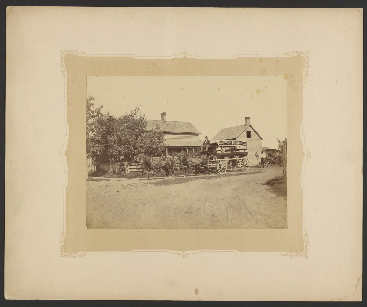 [Saratoga Lake stoomboot koets]. door Unknown artist
