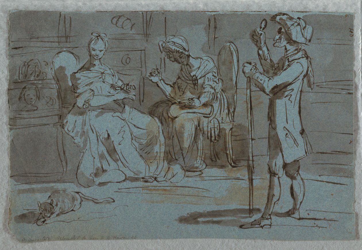 Satirische prent: De vrijer door Unknown artist