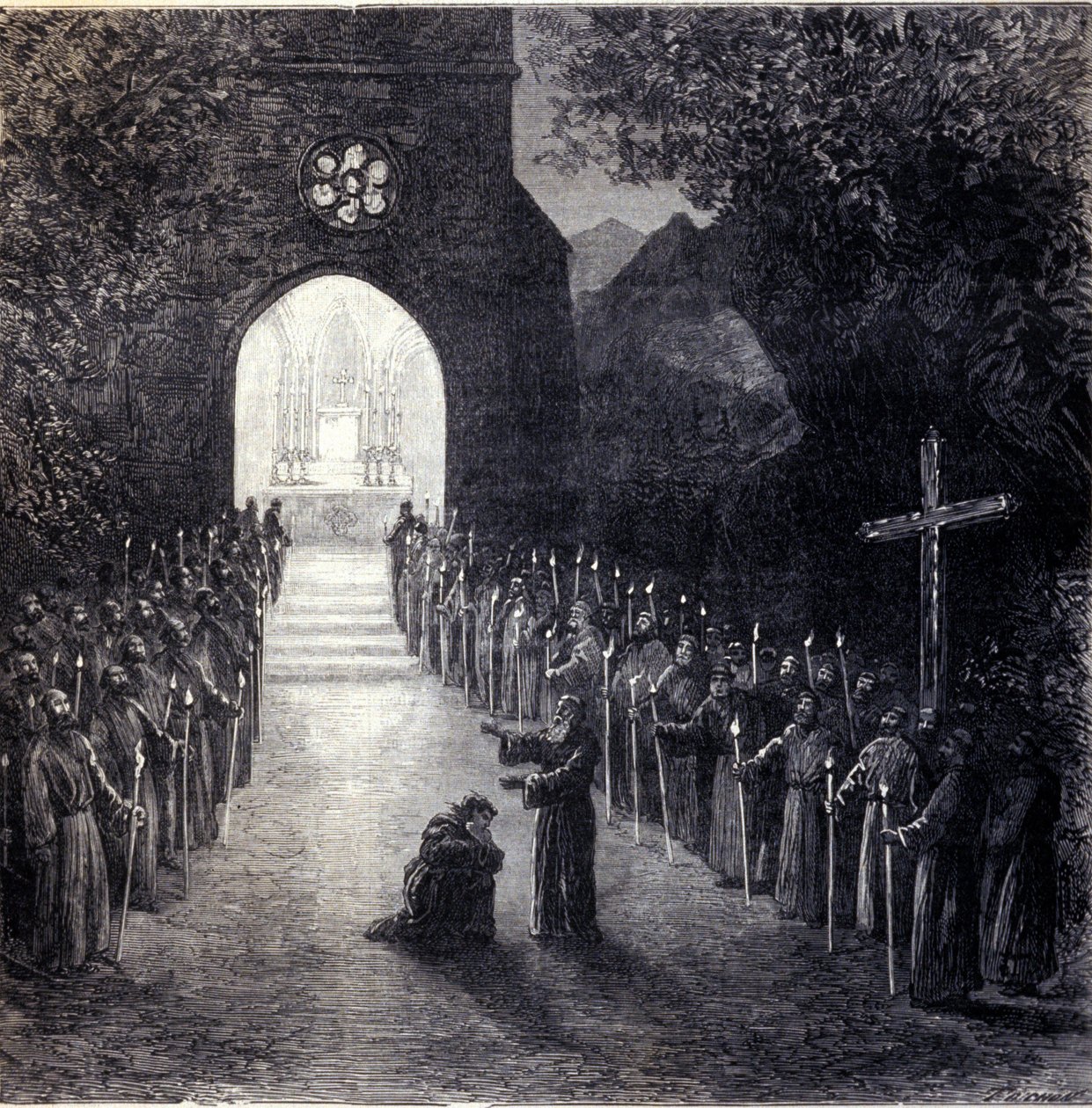 Scenografie voor de laatste scène van Act II voor de opera 