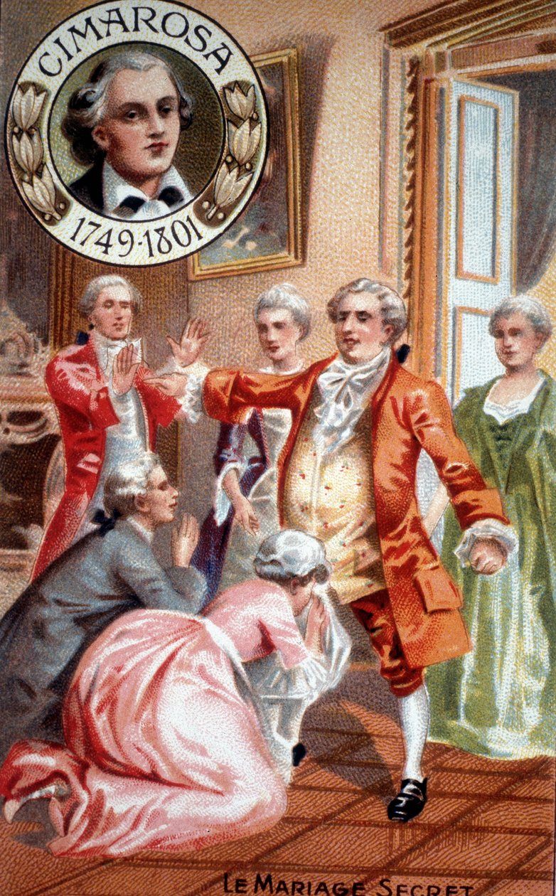 Geheim huwelijk van Domenico Cimarosa (1749 - 1801) door Unknown artist