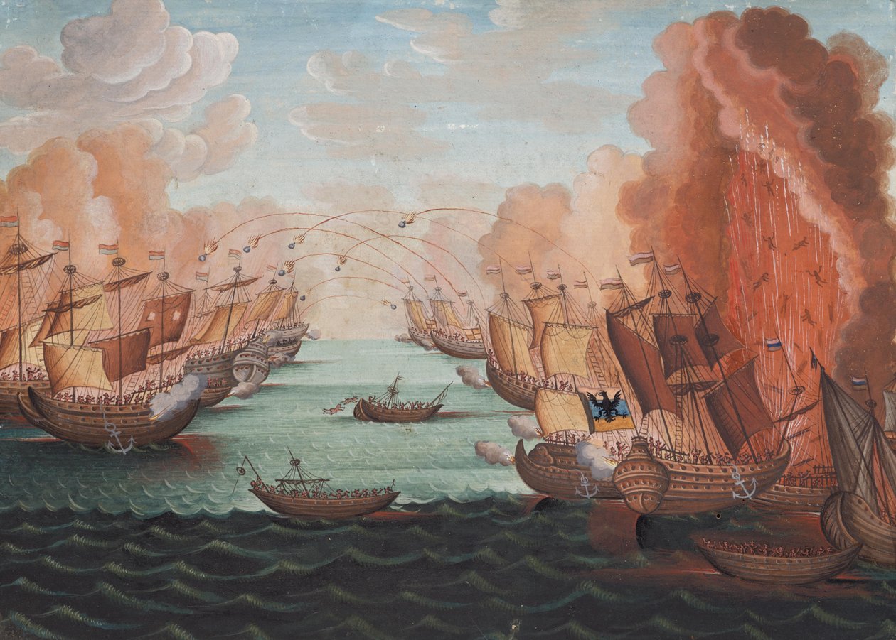 Zeeslag door Unknown artist