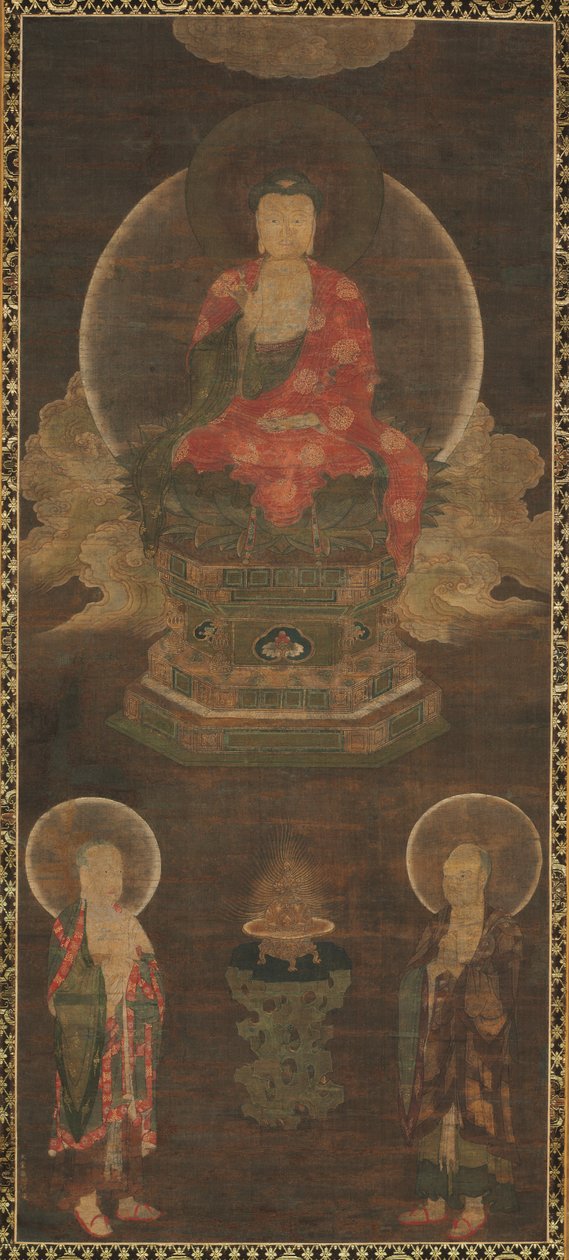 Shakyamuni Triade: Boeddha Vergezeld door Manjushri en Samantabhadra (Boeddha) door Unknown artist
