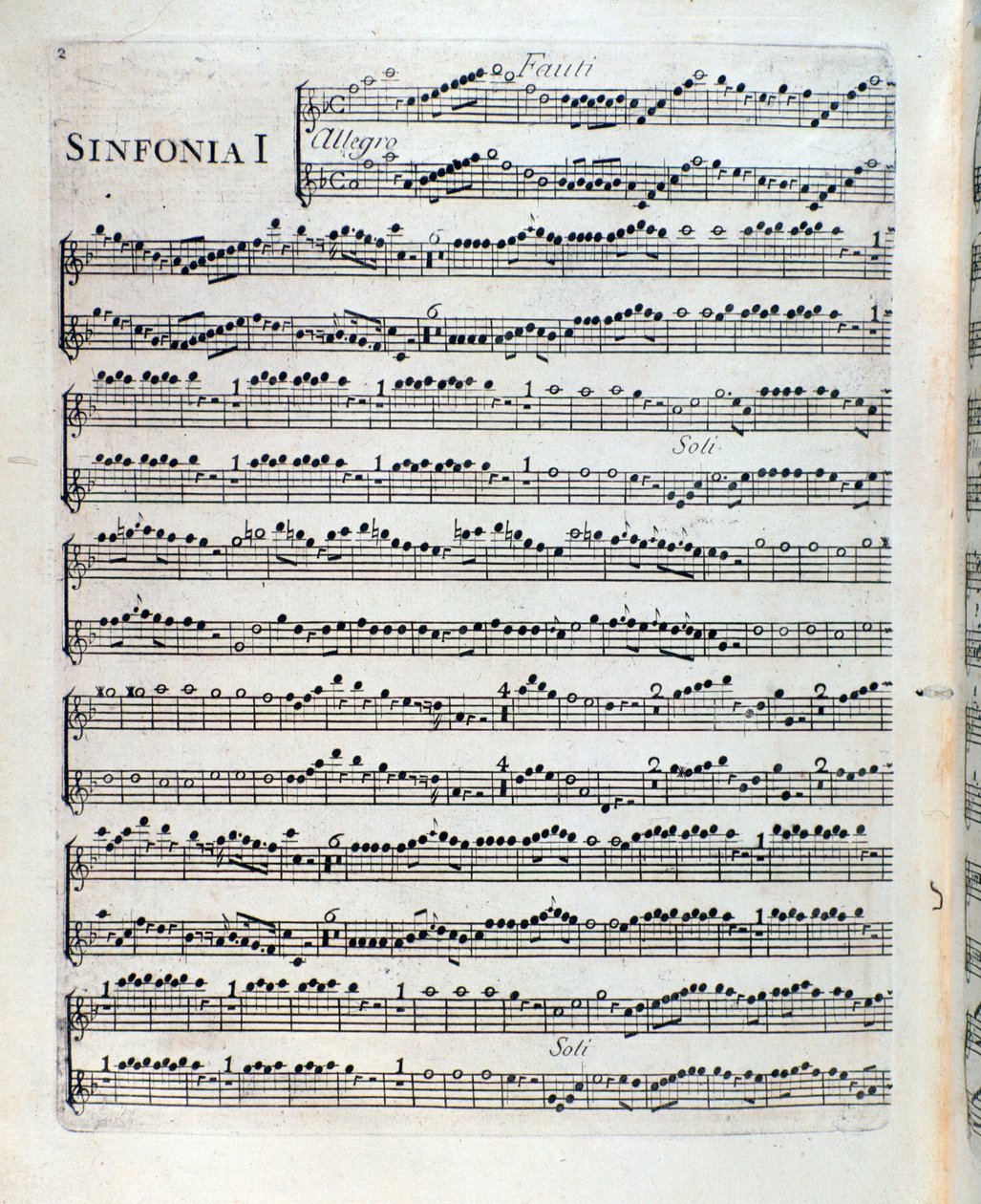 Bladmuziek voor de fluit in de eerste symfonie van Sei sinfonie a piu strumenti op. 5 door Francois Joseph Gossec door Unknown artist