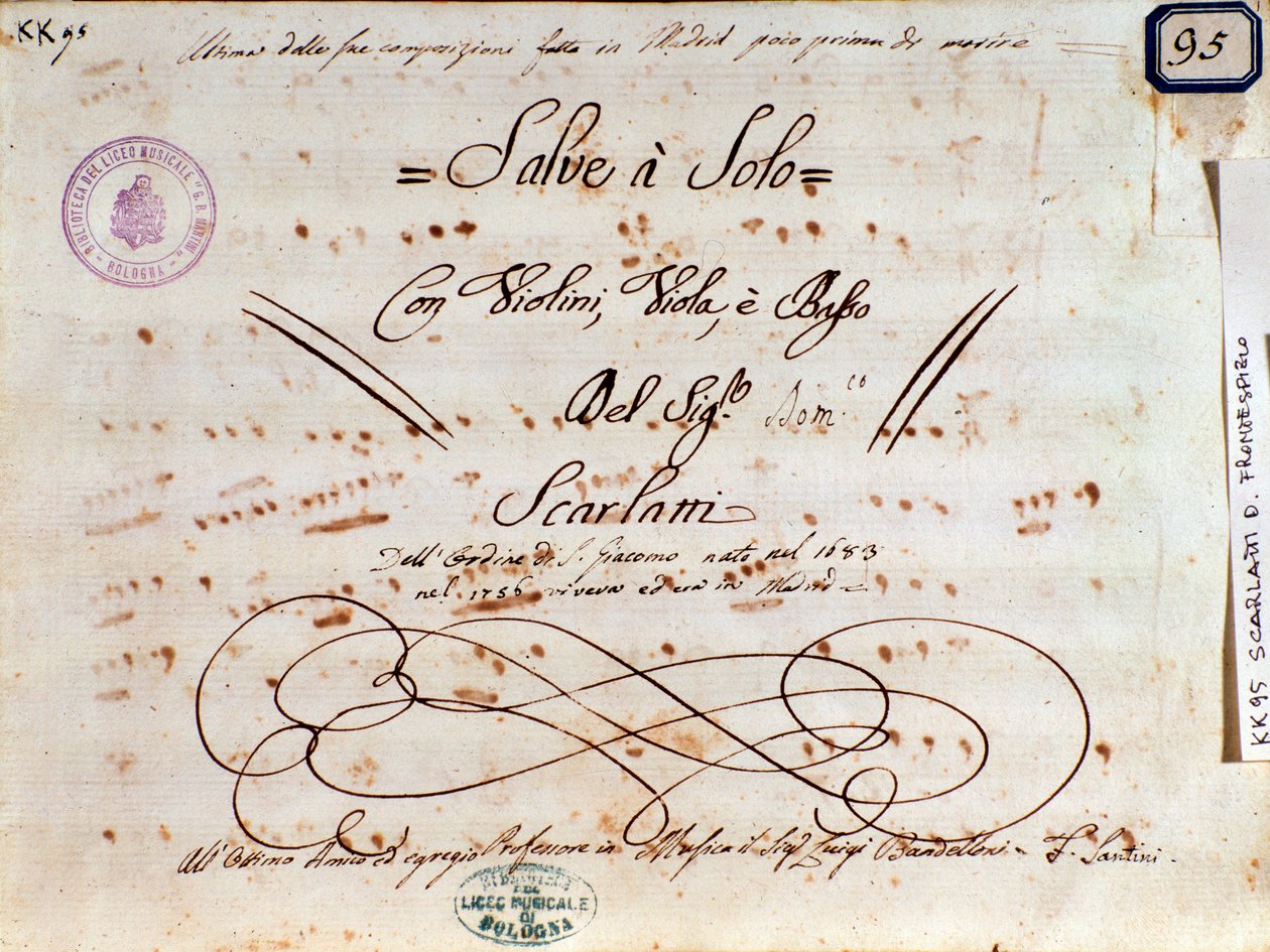 Bladmuziekpagina voor Salve Regina door Domenico Scarlatti door Unknown artist