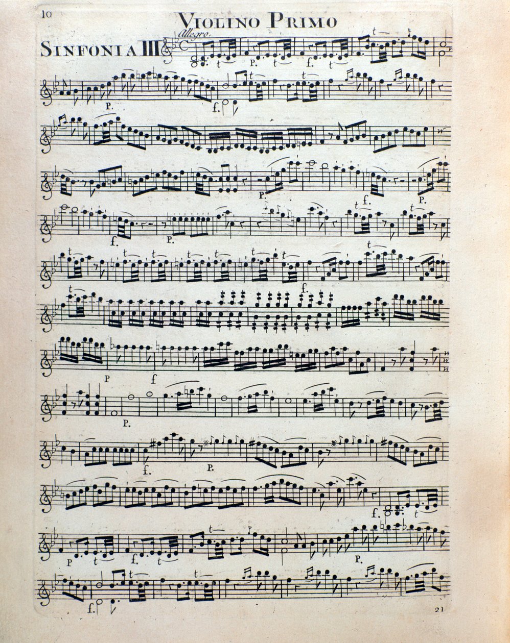 Bladmuziekpagina voor viool van symfonie nr. 3 door Christian Cannabich door Unknown artist