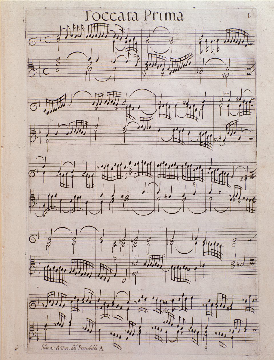 Bladmuziekpagina van Tweede boek van toccate door Girolamo Frescobaldi door Unknown artist