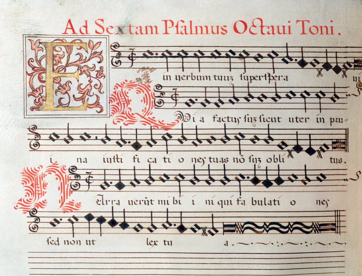 Bladmuziekpagina van een heilig werk door Giovanni Giacomo Gastoldi door Unknown artist
